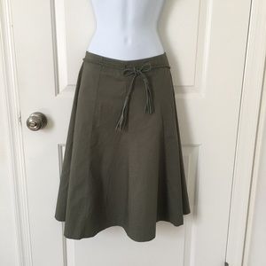 NWT The Limited Sage Green Flare Skirt. Size 0
